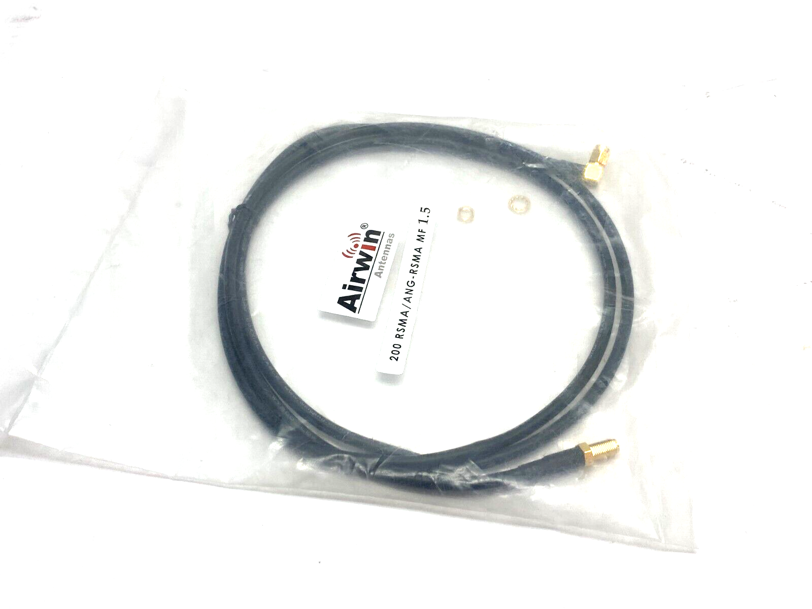 Airwin Antennas 200 RSMA/ANG-RSMA MF 1.5 Angled Coaxial Connection Cordset - Maverick Industrial Sales