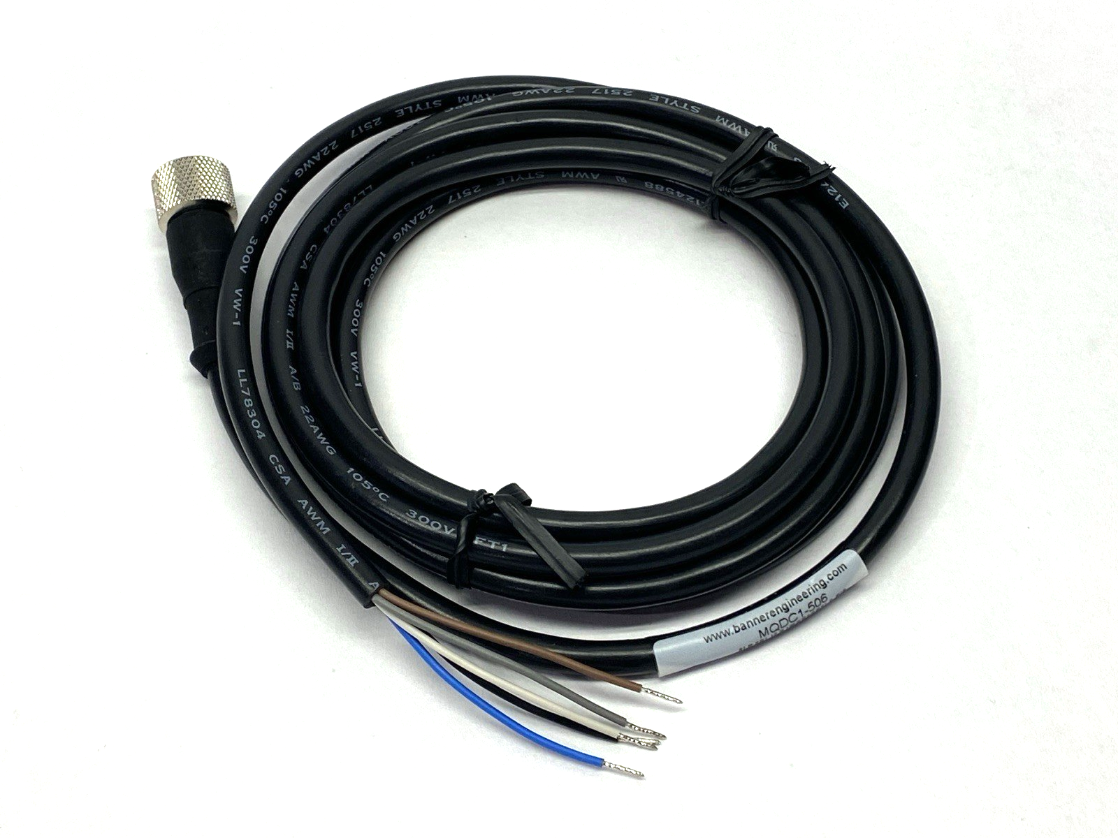 Banner MQDC1-506 Single-Ended Cable Female M12 Connector 5-Pin 5m 51127 - Maverick Industrial Sales