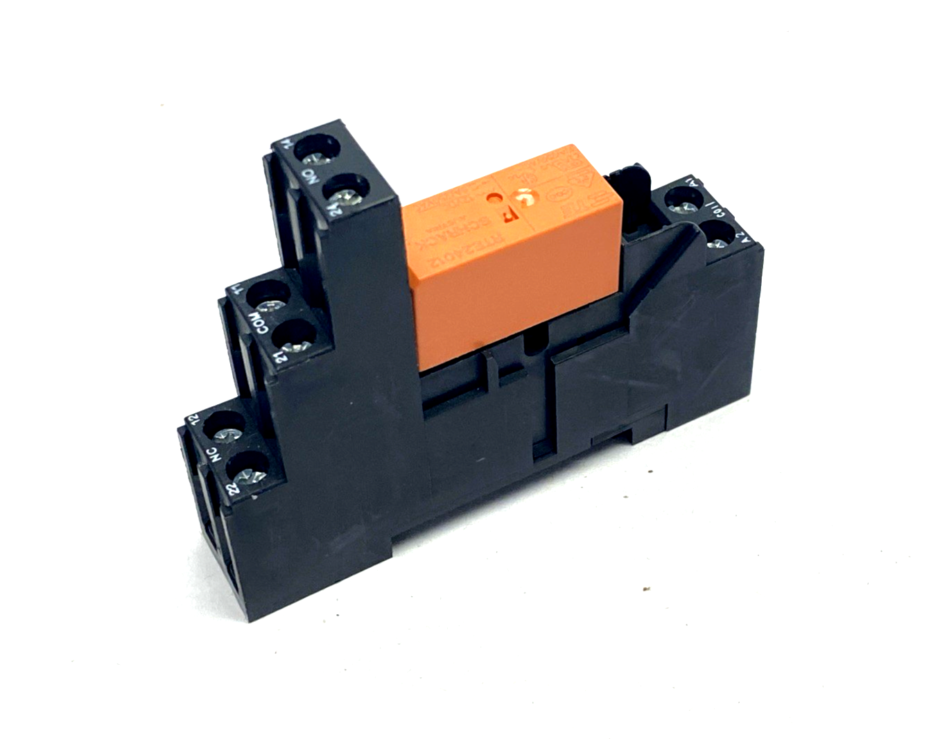 TE Schrack RTE24012 Relay 8A 12VDC, RT78726 Socket/Base LOT OF 3 - Maverick Industrial Sales