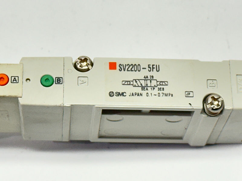 SMC SV2200-5FU Solenoid Valve 4-Pin 24VDC 0.1~0.7MPa - Maverick Industrial Sales