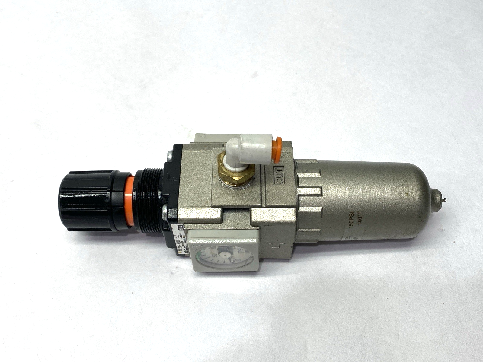 AW20-N02E-2Z | SMC Pneumatic Filter Regulator 1/4" Ports - Used - Maverick Industrial Sales