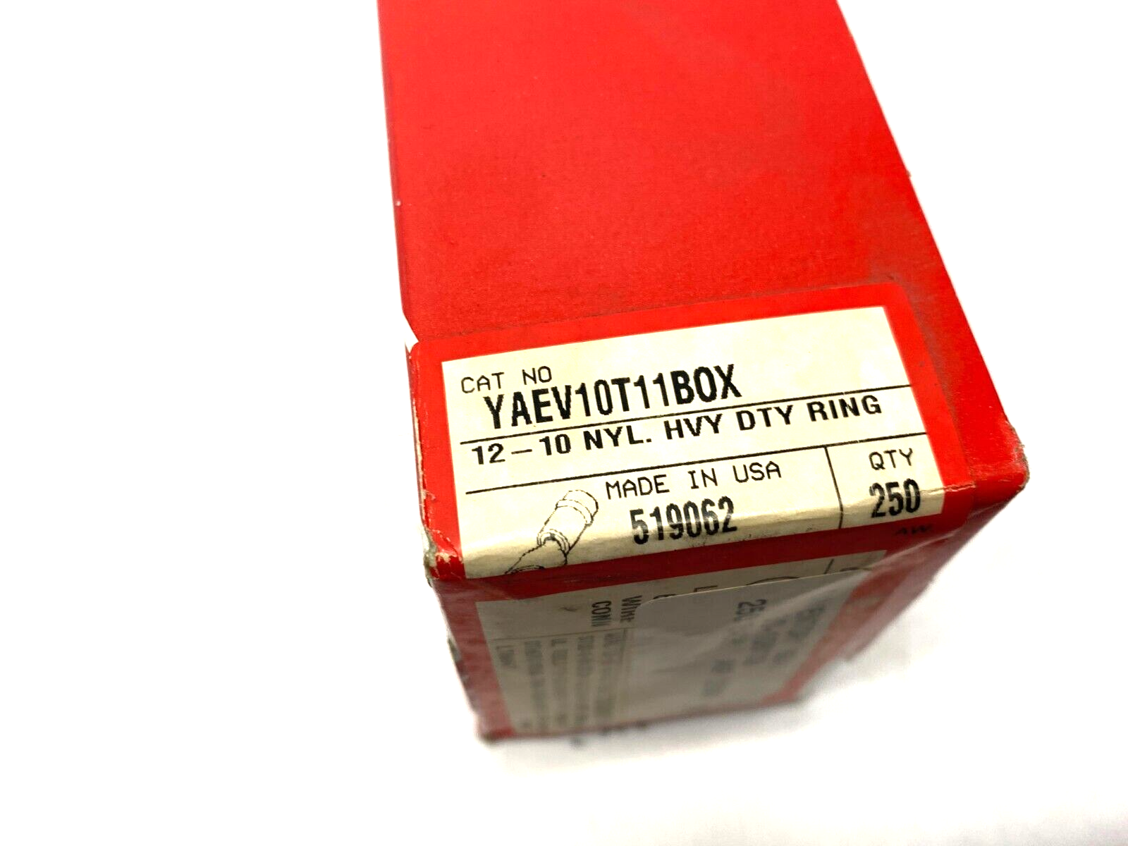 Burndy YAEV10T11BOX Insulug Heavy Duty Nylon Ring Terminal 10-12 BOX OF 250 - Maverick Industrial Sales