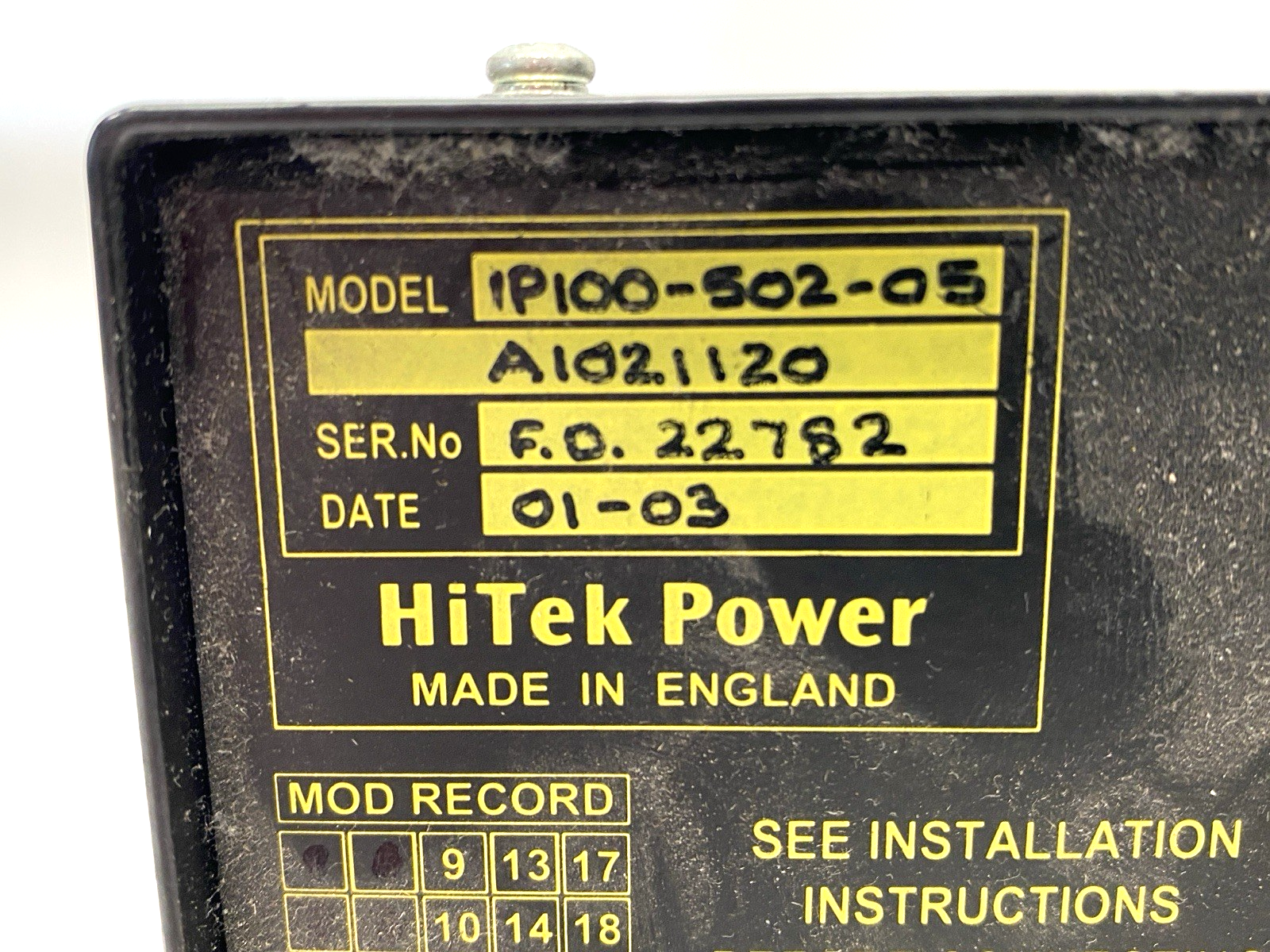 HiTek Power 1P100-502-05 Hivolt Ion Pump Power Supply 2A - Maverick Industrial Sales