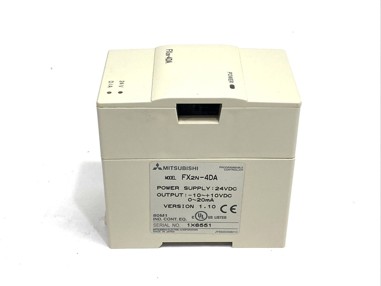 FX2N-4DA | Mitsubishi Power Supply 24VDC 10VDC 0-20mA - Used - Maverick Industrial Sales