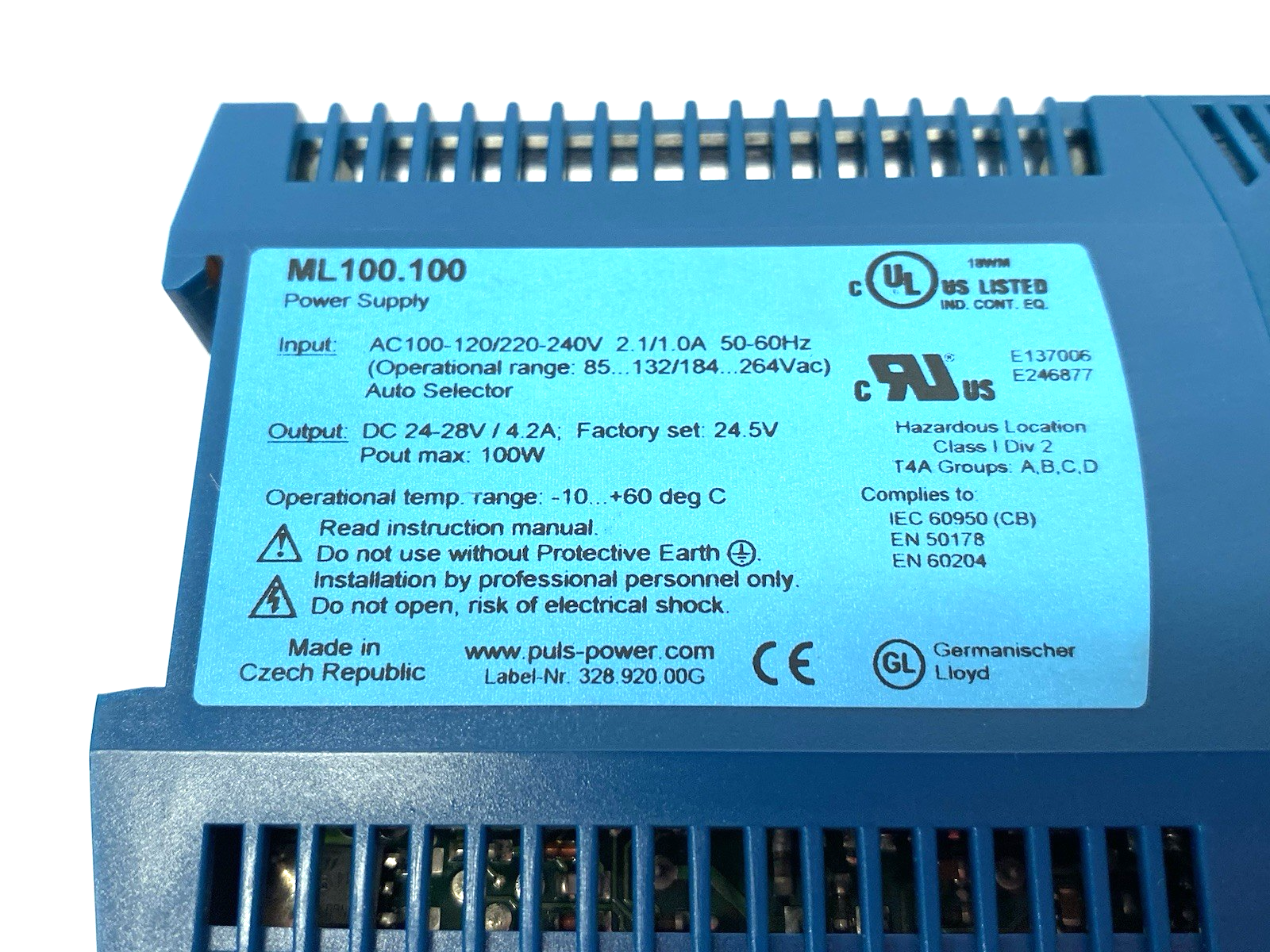 Puls ML100.100 Power Supply DIN Rail Mount - Maverick Industrial Sales