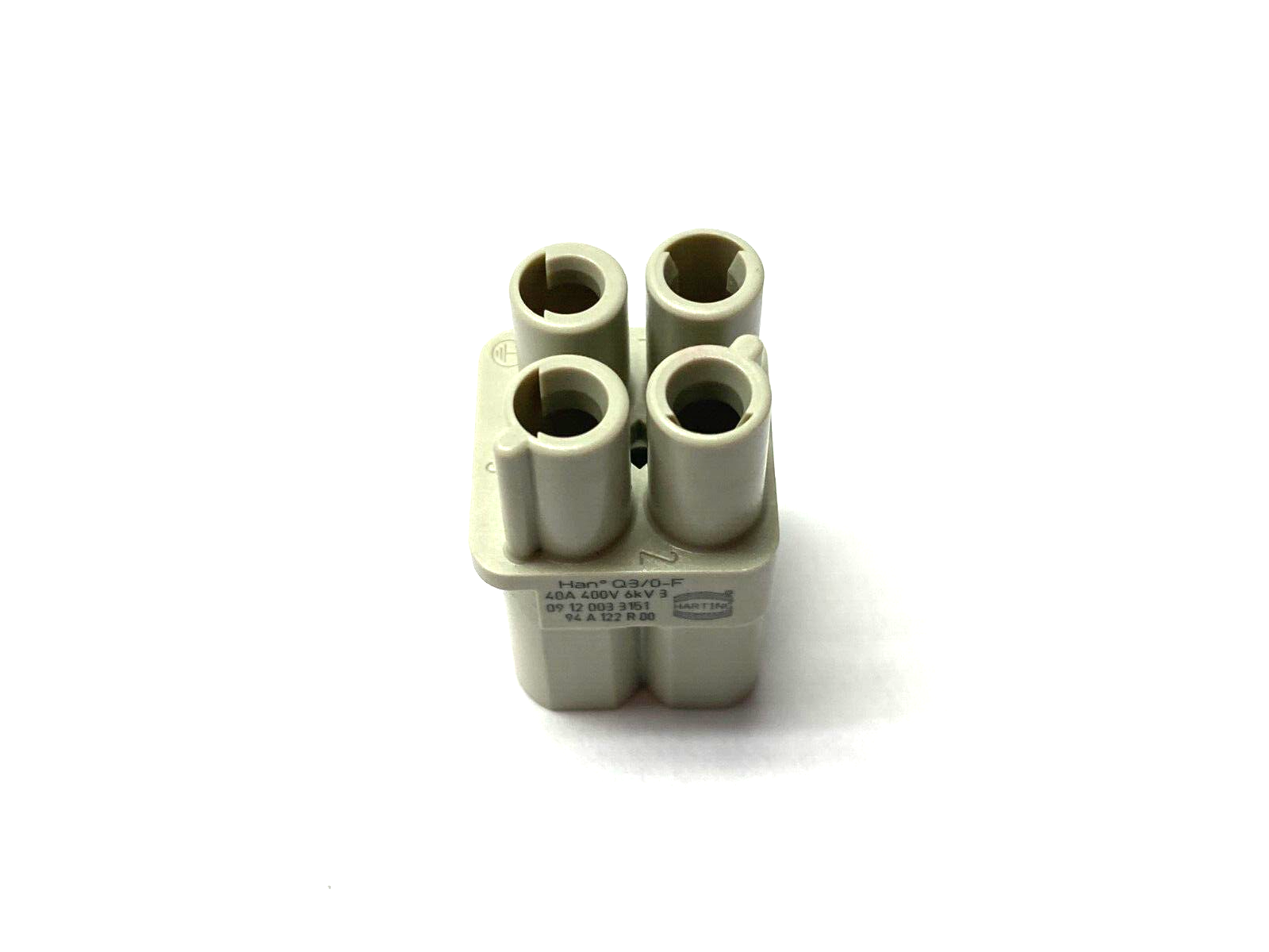 Harting 09120033151 Female Crimp Insert, 3-Contact, 40A 400V, Han Q 3/0-F - Maverick Industrial Sales