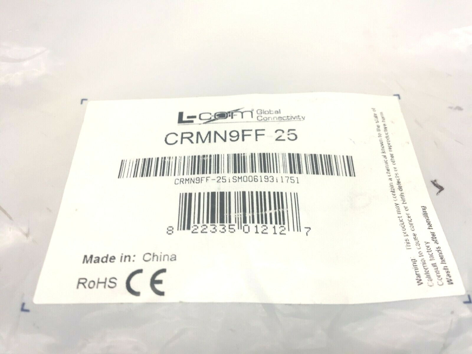 L-Com CRMN9FF-25 Molded Dual Female D-Sub Cable 25' - Maverick Industrial Sales