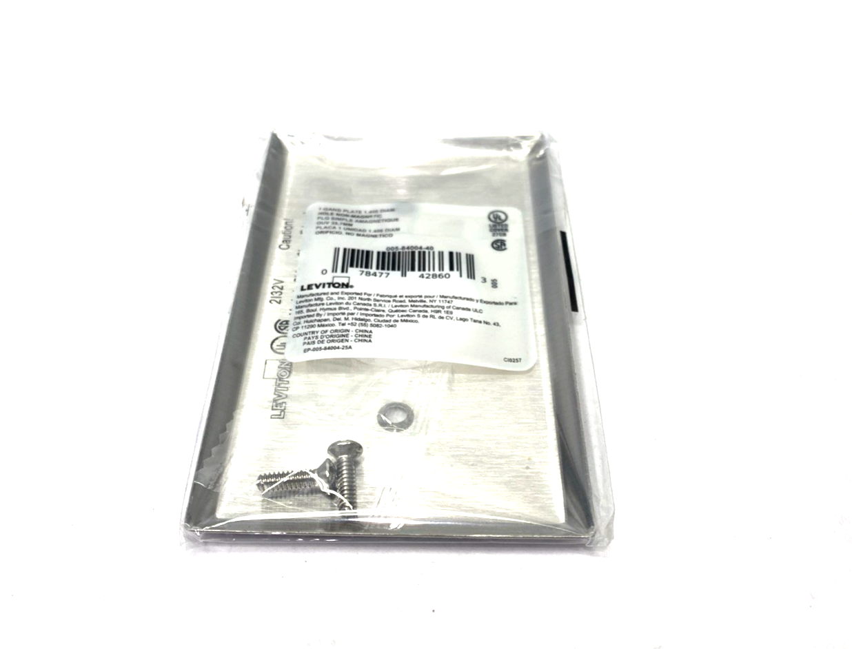 84004-40 | Leviton 1-Gang Wallplate, Standard Size, Non-Magnetic SS LOT OF 4 - New - Maverick Industrial Sales