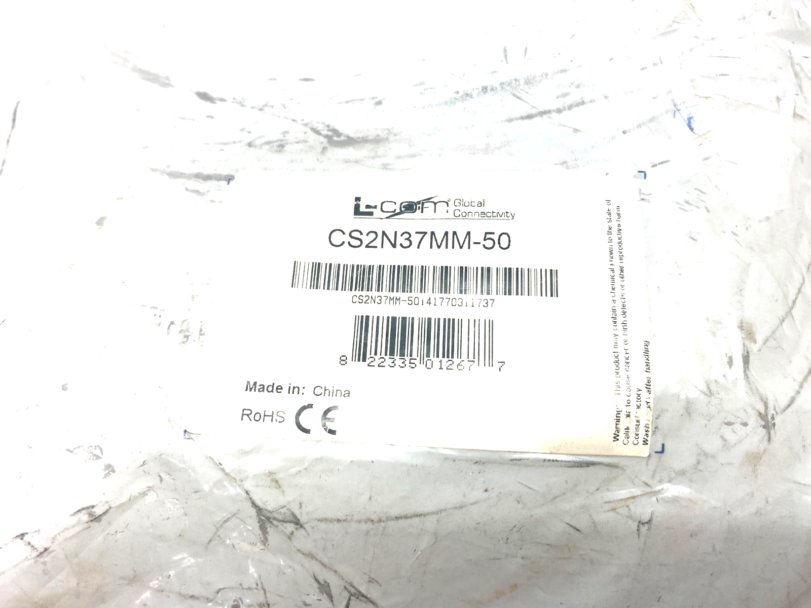 L-Com CS2N37MM-50 Premium Molded D-Sub Cable DB37 Male/Male 50' - Maverick Industrial Sales