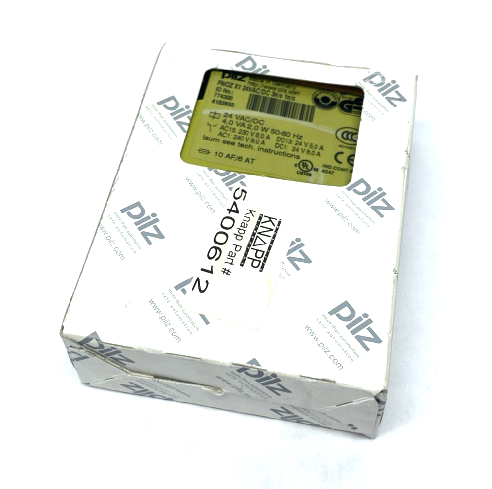 Pilz 774300 Safety Relay Standalone 1-Channel Input, PNOZ X1 24VAC/DC 3n/o 1n/c - Maverick Industrial Sales