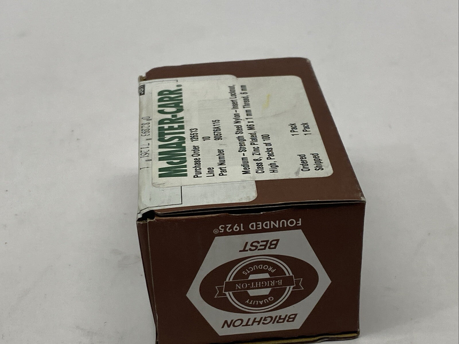 90576A115 Steel Nylon-Insert Locknut Zinc Plated M6 x 1 mm Thread PKG OF 100 - Maverick Industrial Sales