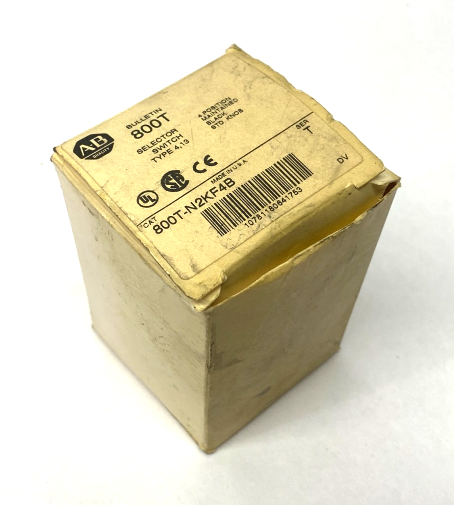 800T-N2KF4B | Allen Bradley Ser. T Selector Switch 4-Position Maintained, Knob - New – Open box - Maverick Industrial Sales