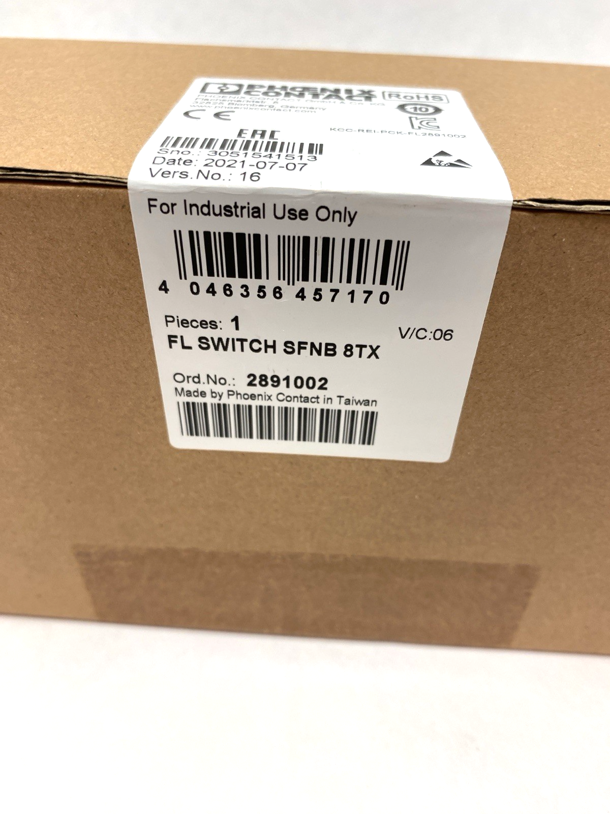 Phoenix Contact 2891002 FL Switch SFNB 8TX 4046356457170 - Maverick Industrial Sales