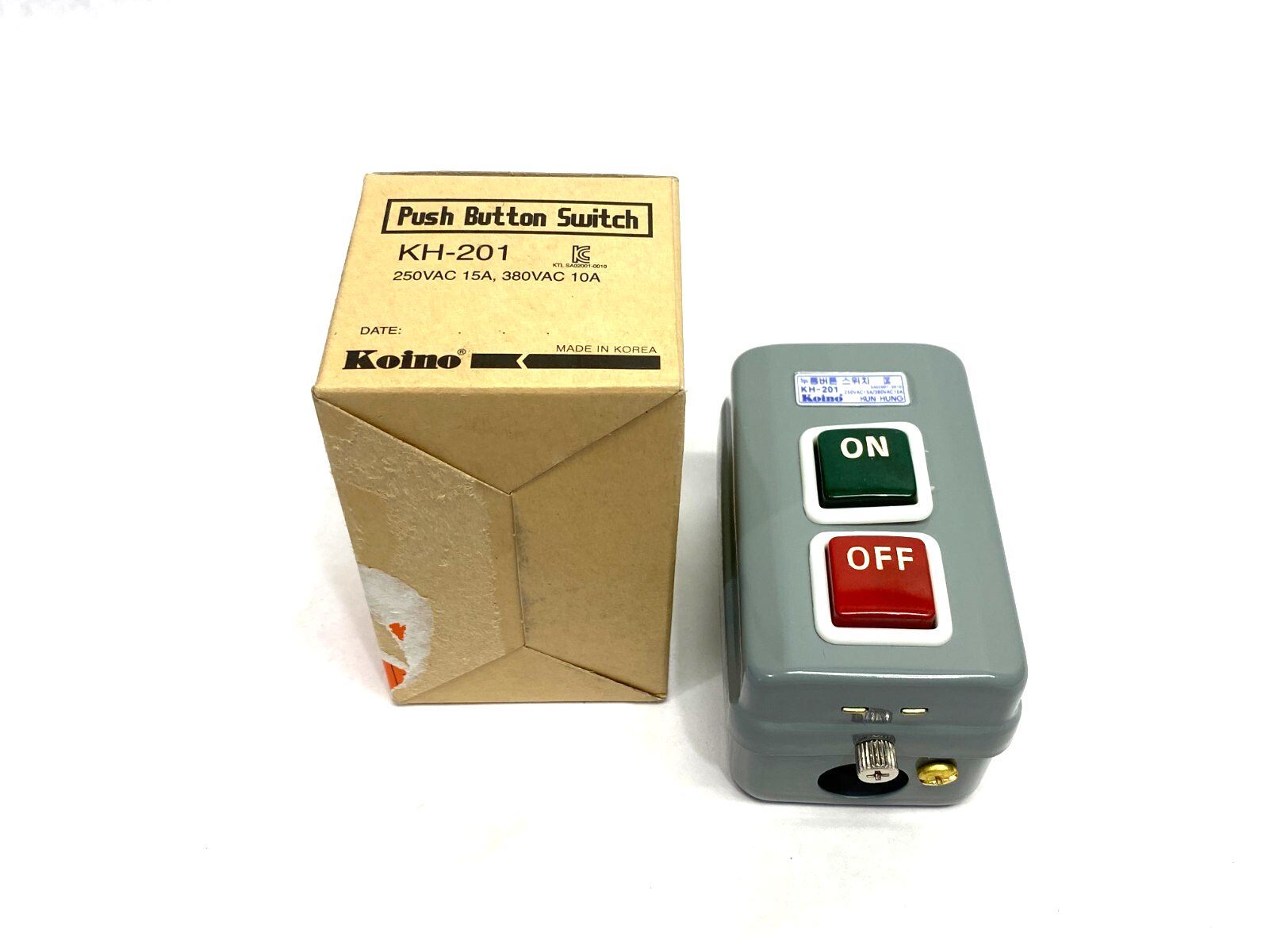 Koino KH-201 Pushbutton Switch Assembly On/Off 250VAC 15A, 380VAC 10A - Maverick Industrial Sales