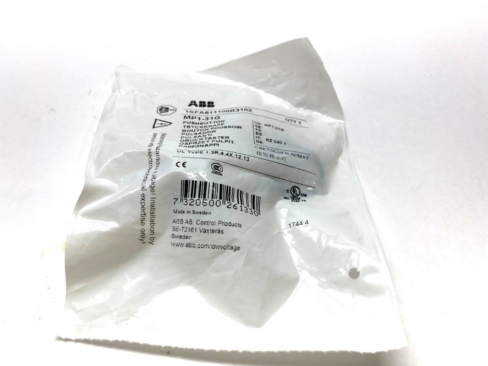 1SFA611100R3102 | ABB Green Pushbutton MP1-31G - New - Maverick Industrial Sales