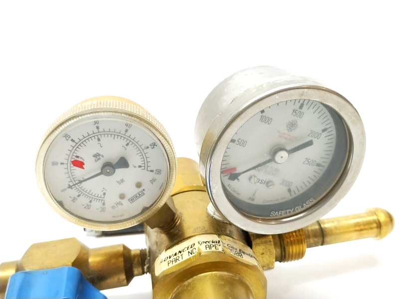 Advanced Specialty Gas Equipment B2-30 Dual Gauge Gas Regulator 3000PSI Max In - Maverick Industrial Sales
