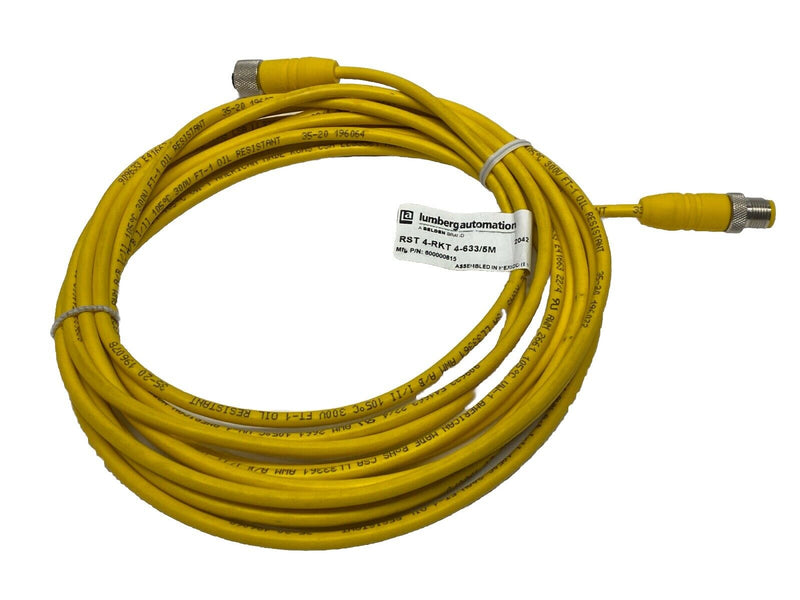 Lumberg Automation RST 4-RKT 4-633/5M Actuator Sensor Cable M/F M12 4-Pin 5m - Maverick Industrial Sales