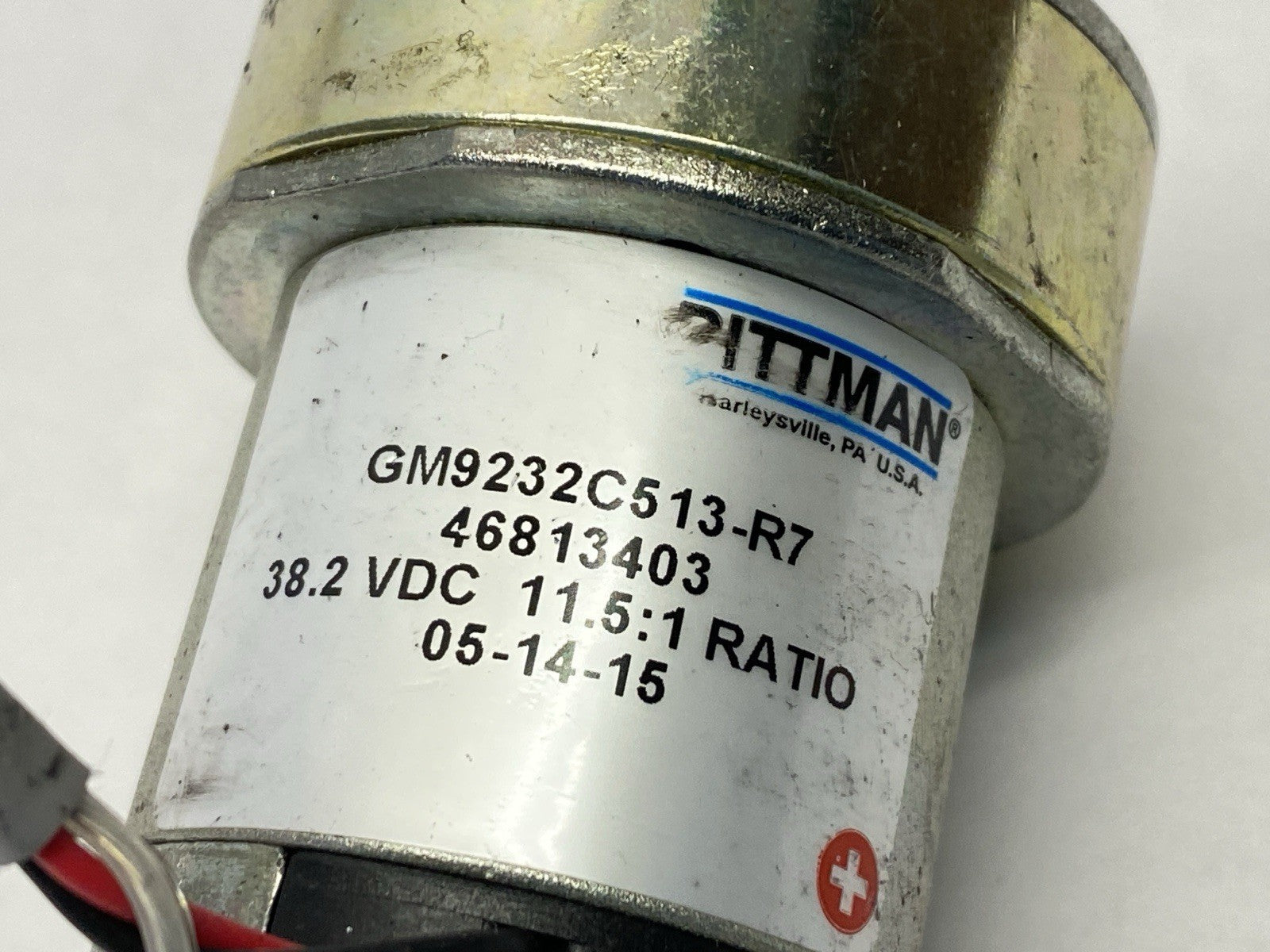 | Ametek Pittman GM9232C513-R7 Gearmotor 38.2VDC 11.5:1 Ratio 46813403 CUT CORD - Used - Maverick Industrial Sales
