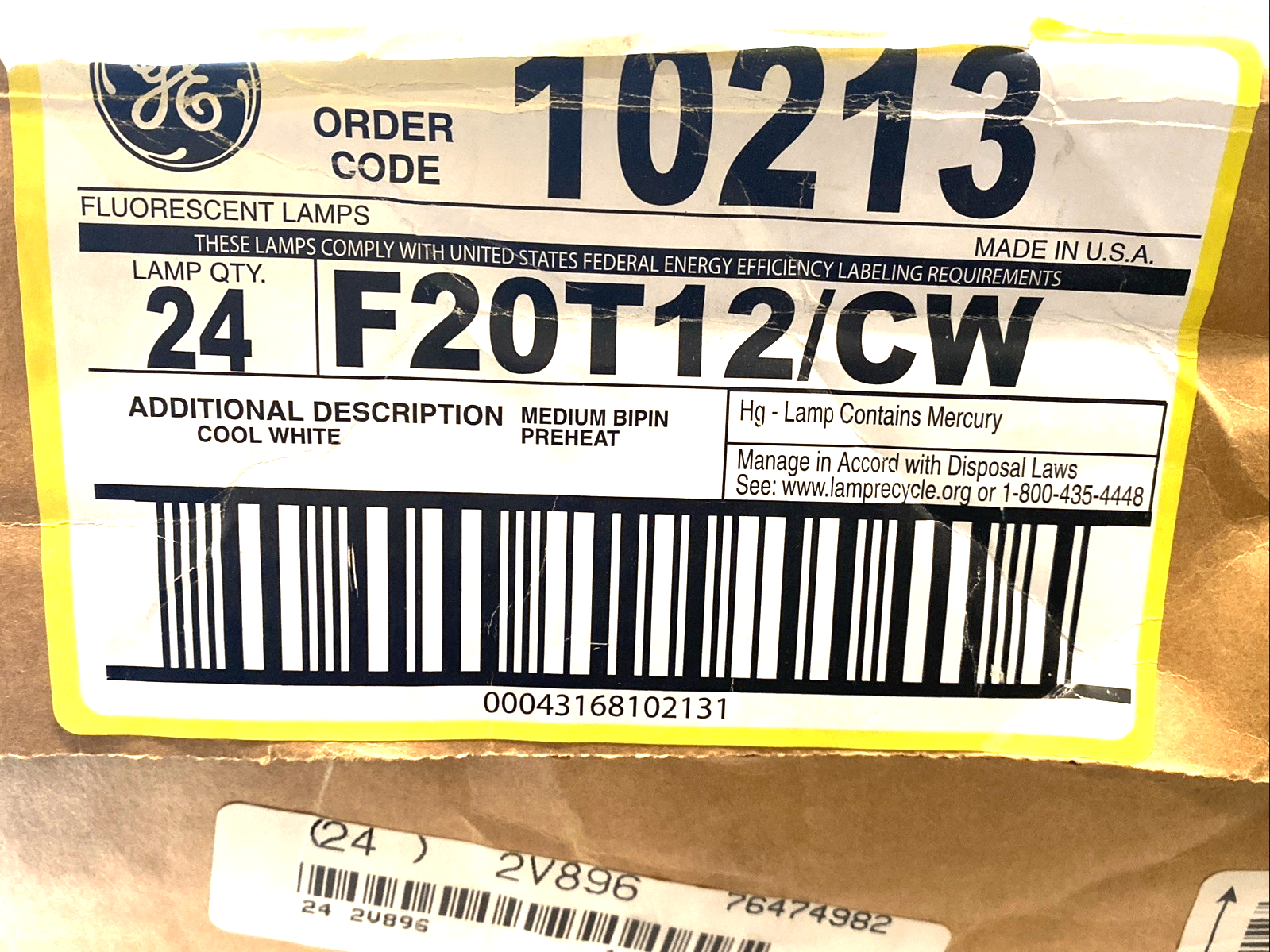 GE F17T8/SP35/ECO Fluorescent Tube 20W 24" BOX OF 17 - Maverick Industrial Sales