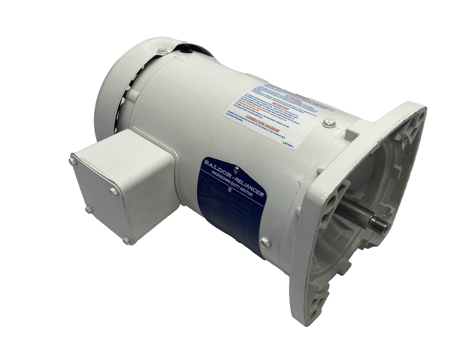 Baldor 58038 0.75 HP WD Washdown Motor 3PH 56Y 208-230/460V 34H436-0255G1 - Maverick Industrial Sales