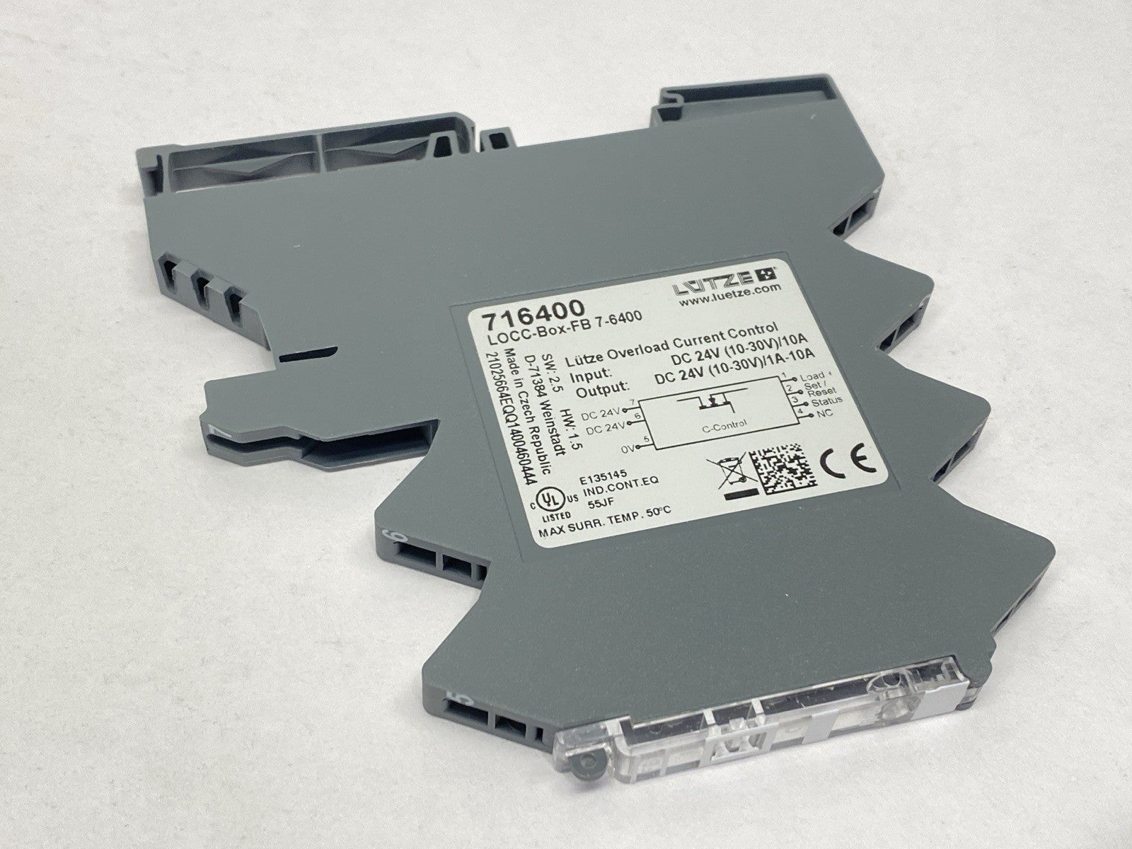 716400 | Lutze LOCC-Box-FB 7-6400 Electronic Circuit Breaker 1-10A - New – Open box - Maverick Industrial Sales