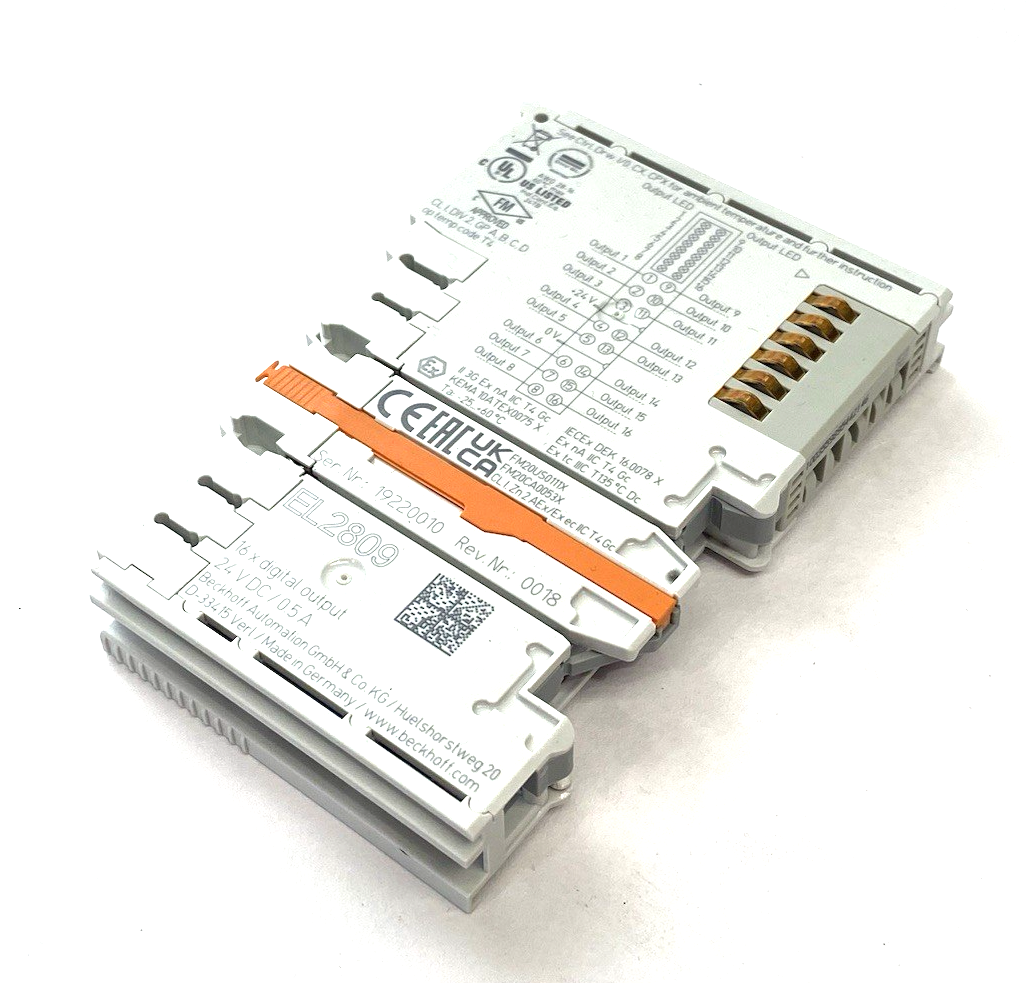EL2809 | Beckhoff EtherCAT 16-Channel Digital Output Terminal 24VDC/0.5A - Used - Maverick Industrial Sales