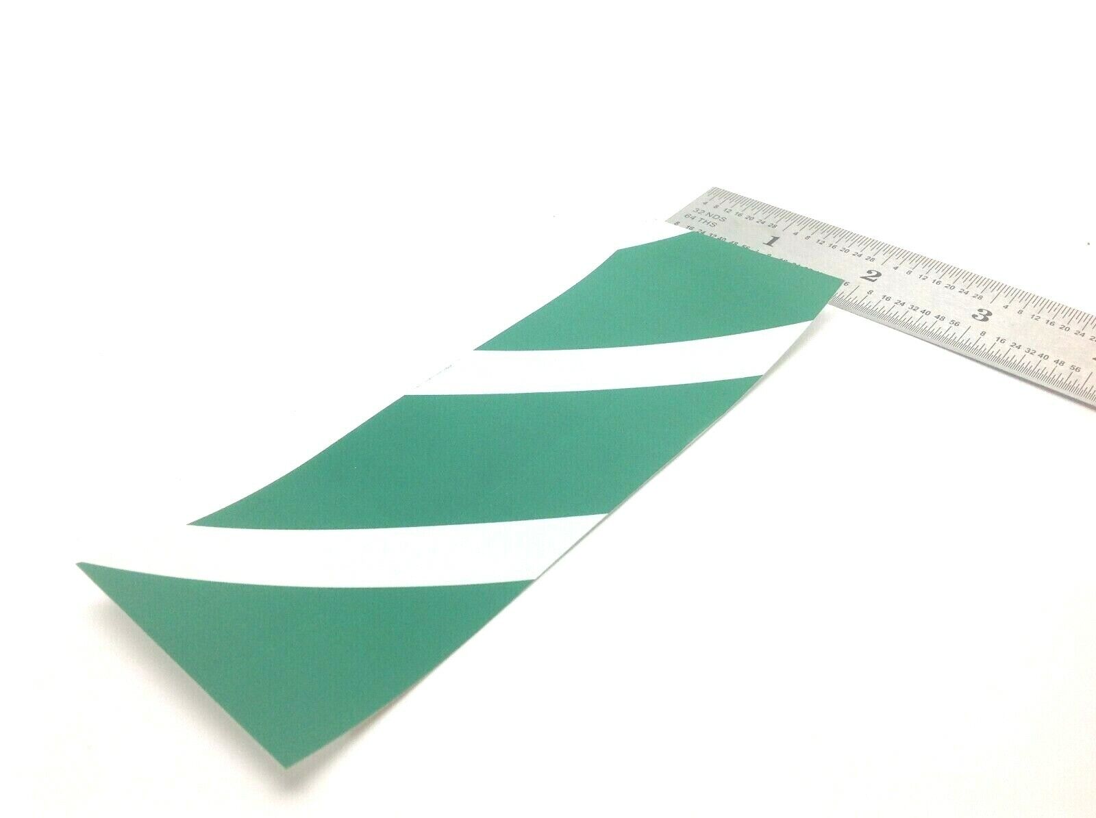 Adhesive Backed Diagonal Stripe Green and White 2 IN X 6 IN Marker, Lot of 100 - Maverick Industrial Sales