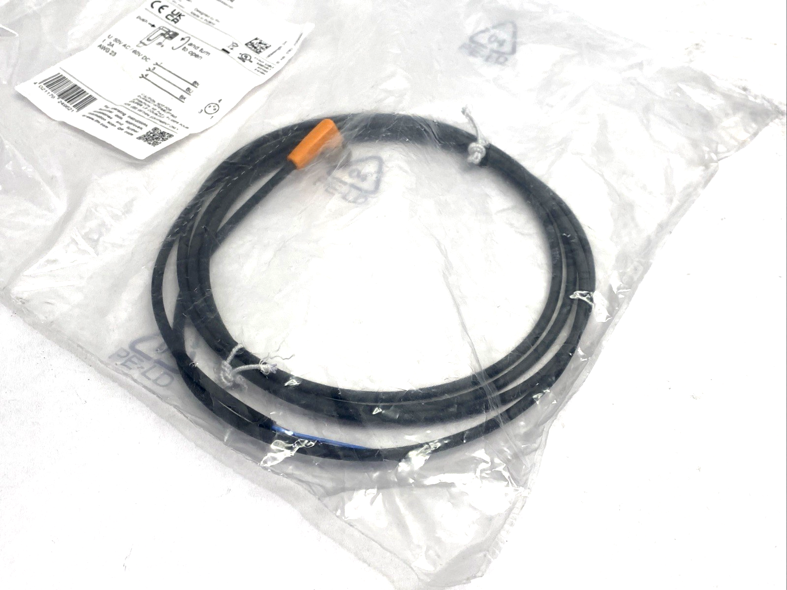 EVC144 | ifm Female Cordset M8 Female Angle 3-Pin 2m ADOAF030MSS0002H03 - New - Maverick Industrial Sales