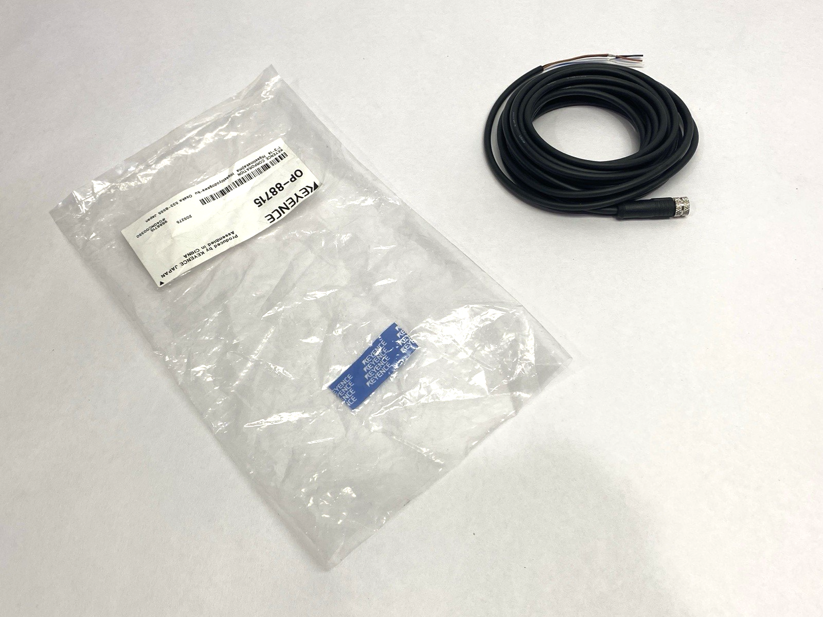 Keyence OP-88715 Single Ended Female Cordset M8 4-Pin 5m - New – Open box - Maverick Industrial Sales