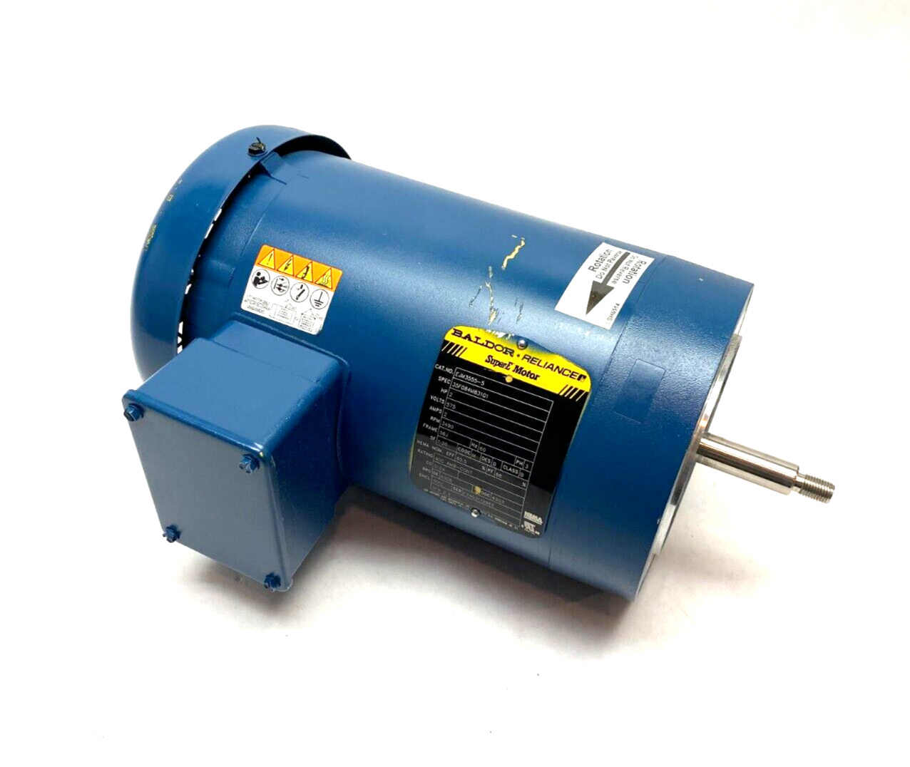 Baldor Reliance EJM3555-5 Non-Reversible SuperE Motor 2HP 3490rpm 35F084M831G1 - Maverick Industrial Sales
