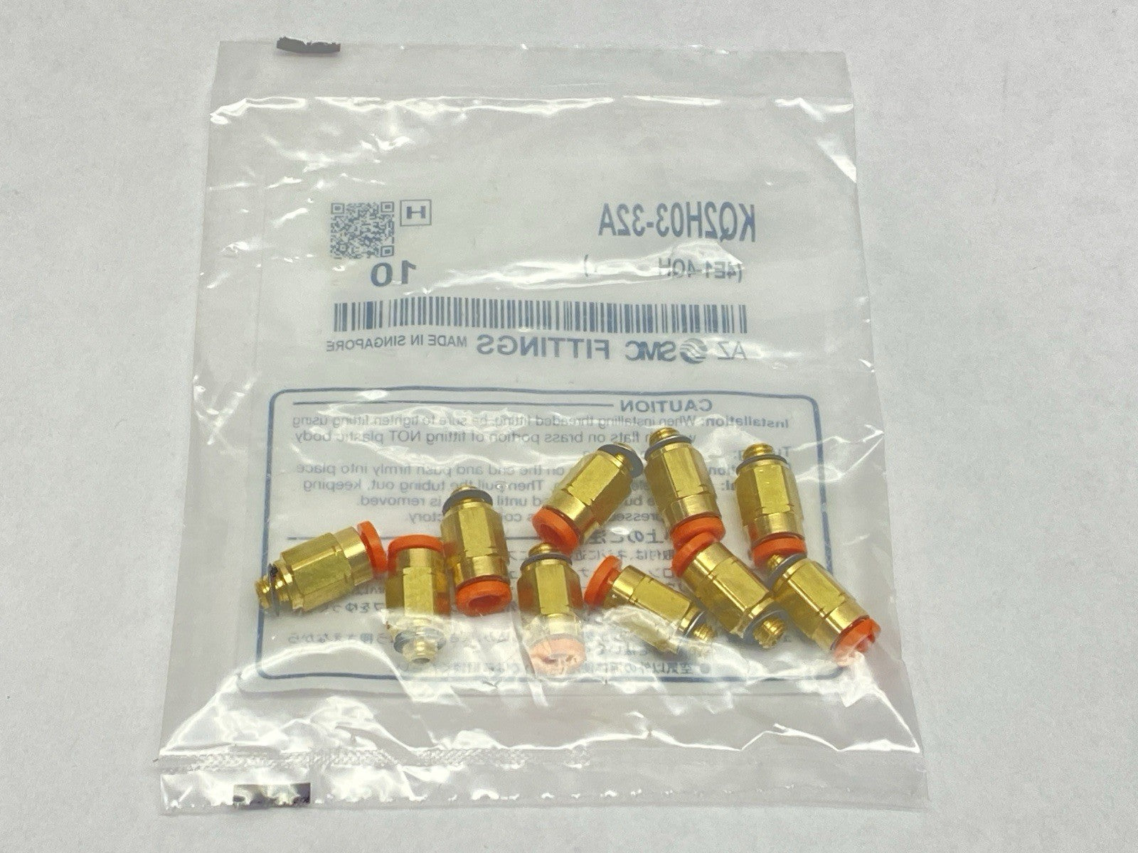 KQ2H03-32A | SMC One-Touch Fitting Male Connector 5/32" OD 10-32 UNF LOT OF 10 - New - Maverick Industrial Sales