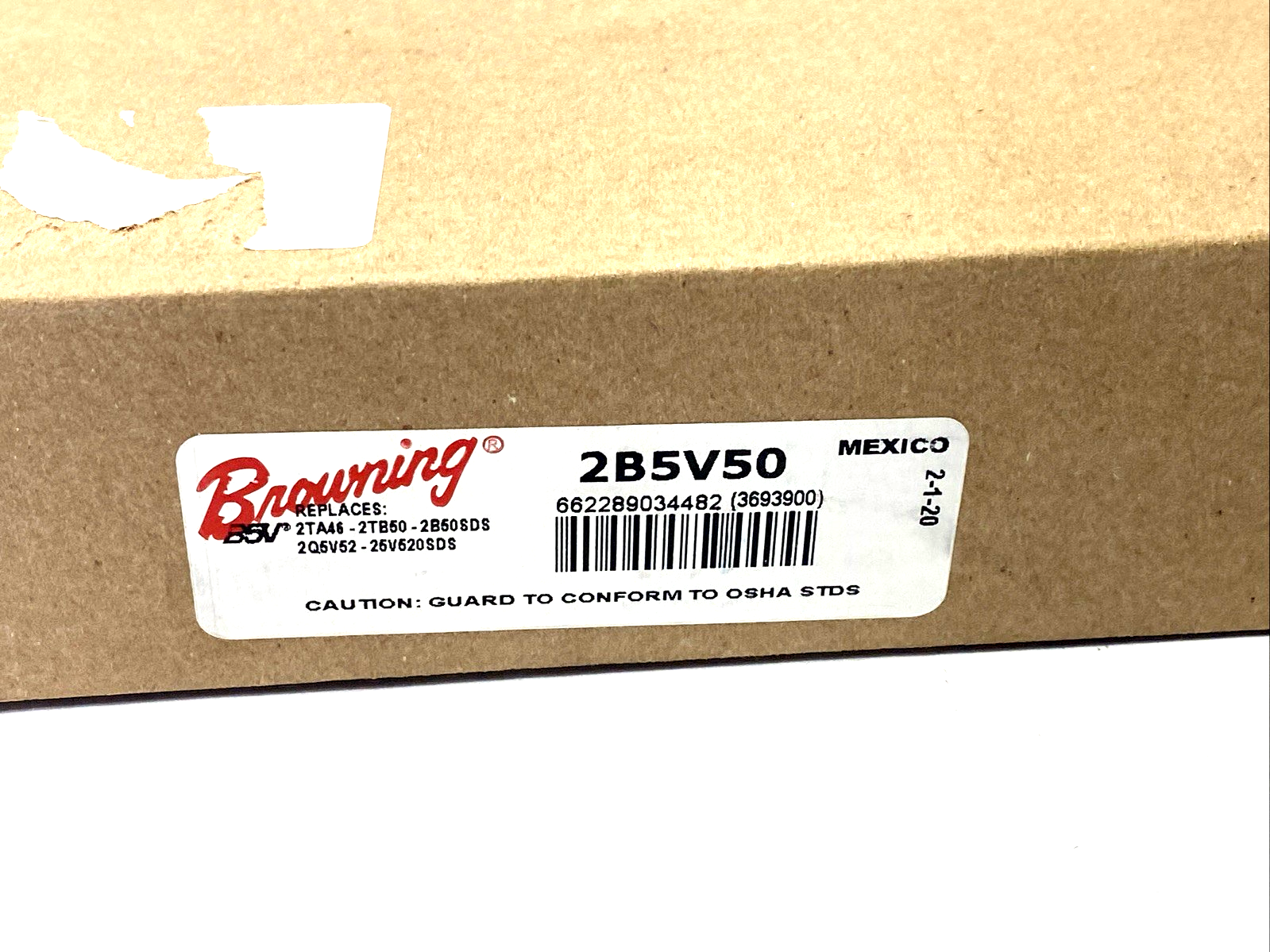 2B5V50 | Browning V-Belt Pulley, 2-Groove, Split Taper, 5.28" O.D. - New - Maverick Industrial Sales