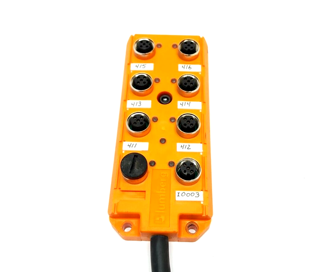 Lumberg Automation ASB 8/LED 5/4-14/10M 8-Port Distribution Box M12 4-Pole 22 FT - Maverick Industrial Sales