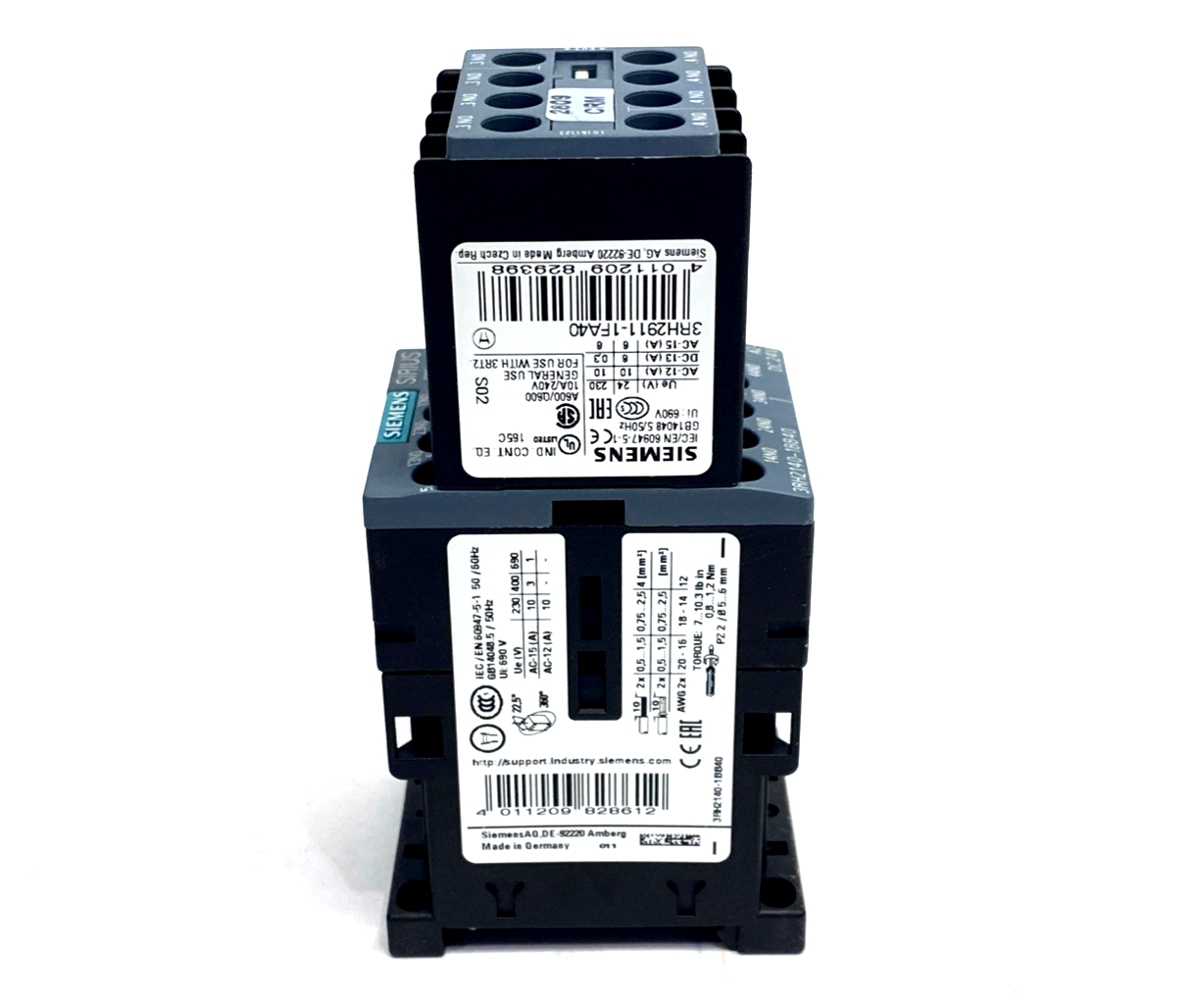 Siemens 3RH2140-1BB40 Contactor Relay 4 NO, 24V DC, 3RT2916-1BB00 - Maverick Industrial Sales