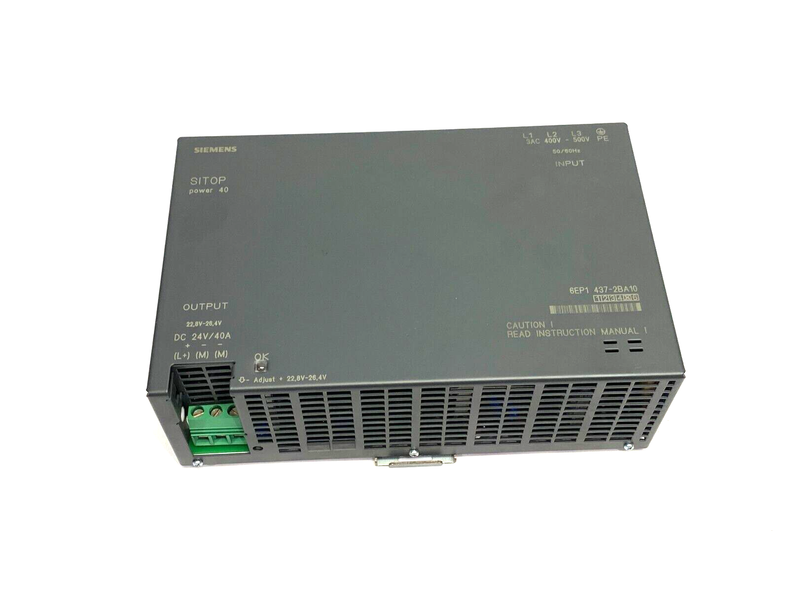 Siemens 6EP1437-2BA10 SITOP Power 40 Power Supply 400-500VAC to 24VDC 40A - Maverick Industrial Sales