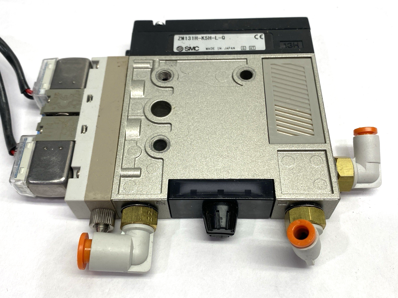 SMC ZM131H-K5H-L-Q Vacuum Generator Nozzle 24VDC w/ 2x V114-5H Solenoid Valves - Maverick Industrial Sales