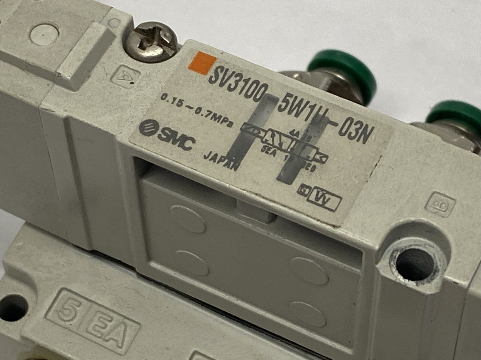 SMC SV3100-5W1U-03N Pneumatic Solenoid Valve w/ Subplate 24VDC - Maverick Industrial Sales