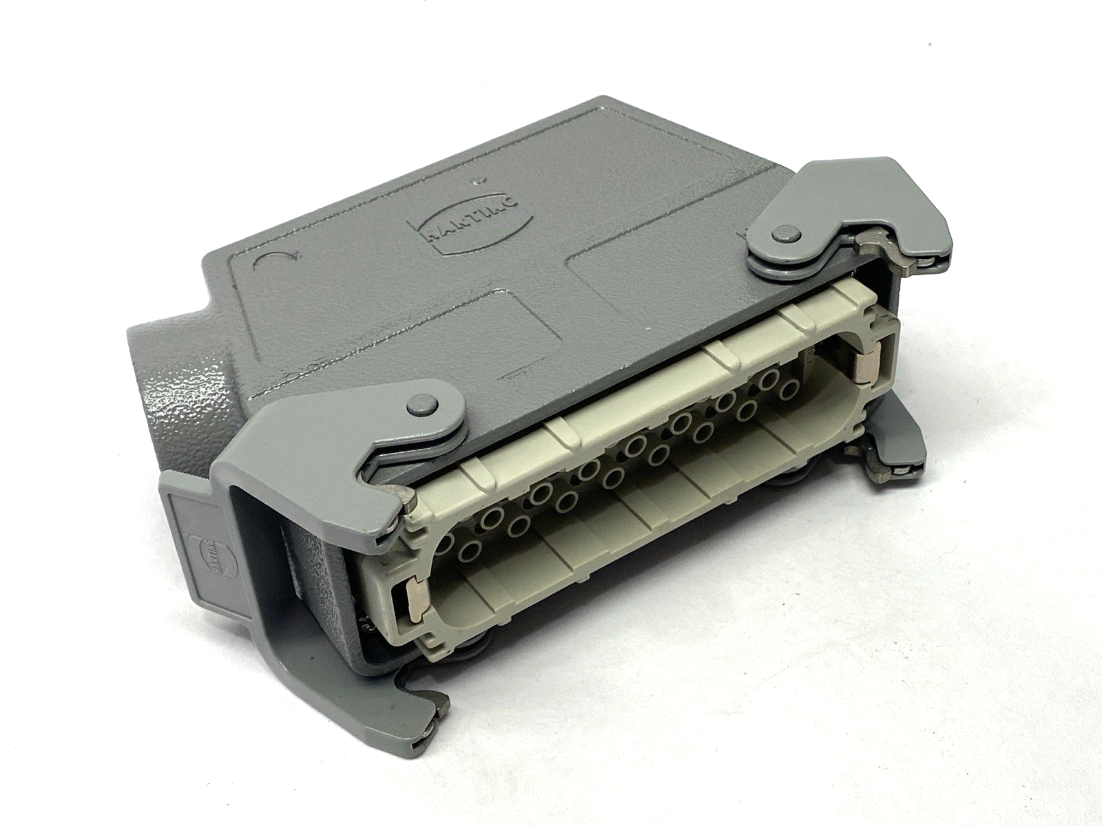 Amphenol C14610A0640002 Connector w/ Harting Side Entry Hood M32 MISSING SCREW - Maverick Industrial Sales
