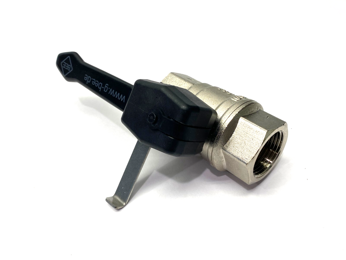 BEE 0020027001025 Ball Valve, 2-Way, Nickel-Plated Brass, F/F, 1" Female Thread - Maverick Industrial Sales