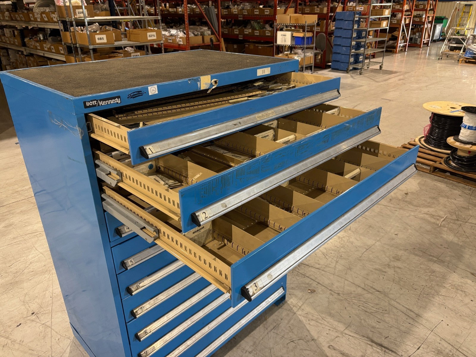 Bott Kennedy Commercial 11-Drawer Tool Parts Cabinet, Heavy Duty 44"x29.5"x61.5" - Maverick Industrial Sales