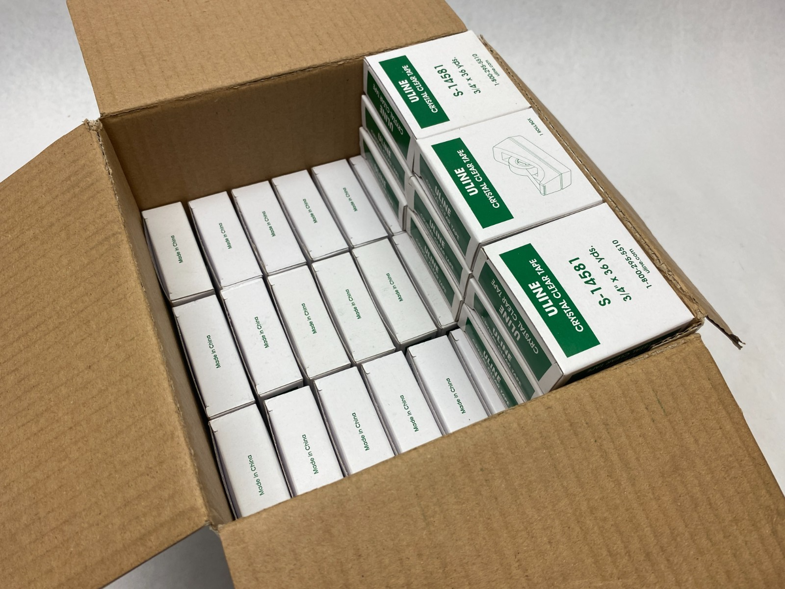 ULine S-14581 Crystal Clear Tape 3/4" x 36 yds BOX OF 57 ROLLS - Maverick Industrial Sales