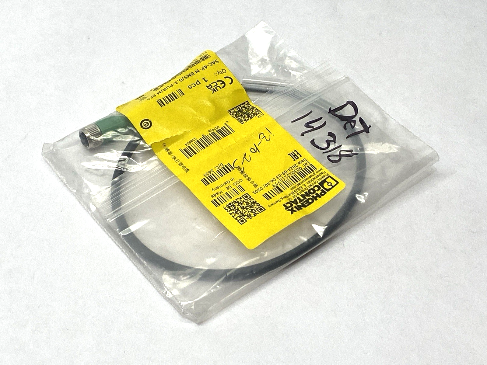 Phoenix Contact SAC-4P-M 8MS/0,3-PUR 8FS Double-Ended Sensor Cordset 1682142 - Maverick Industrial Sales