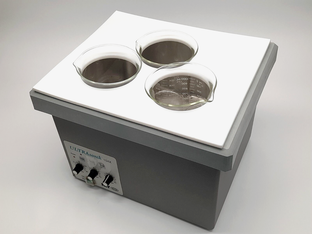 104X, ALM0048-101 | NEY 104X ULTRAsonik Cleaner w/ Adjustable Controls 11Qt ALM0048-101 w/ Beakers - Used - Maverick Industrial Sales