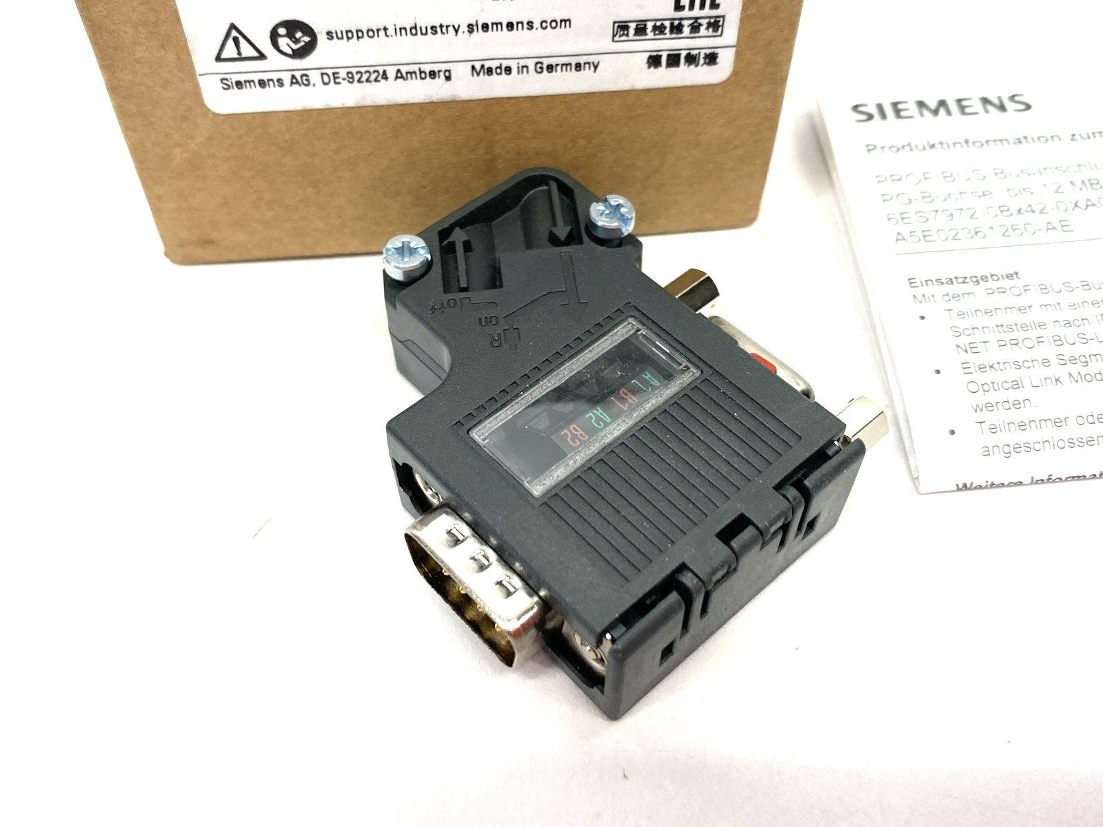 Siemens 6ES7972-0BB42-0XA0 SIMATIC DP PROFIBUS Bus Connector 35-Degree RS485 - Maverick Industrial Sales