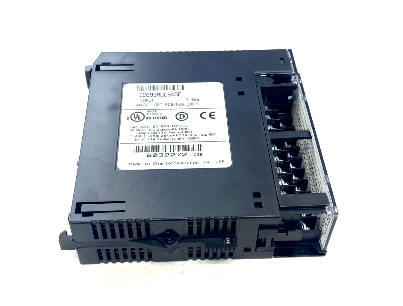 IC693MDL645E | GE Fanuc Input Module 24VDC 16PT Pos/Neg Logic - Used - Maverick Industrial Sales
