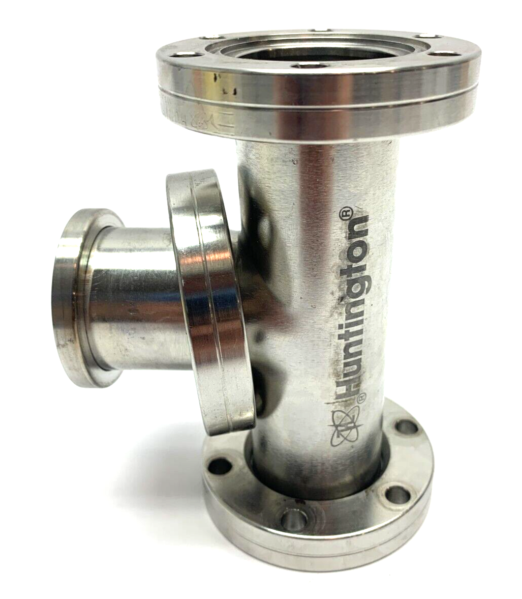 Huntington VF-151 Stainless Steel UHV Tee Fitting 2 Rotatable Flange 1 Locked - Maverick Industrial Sales