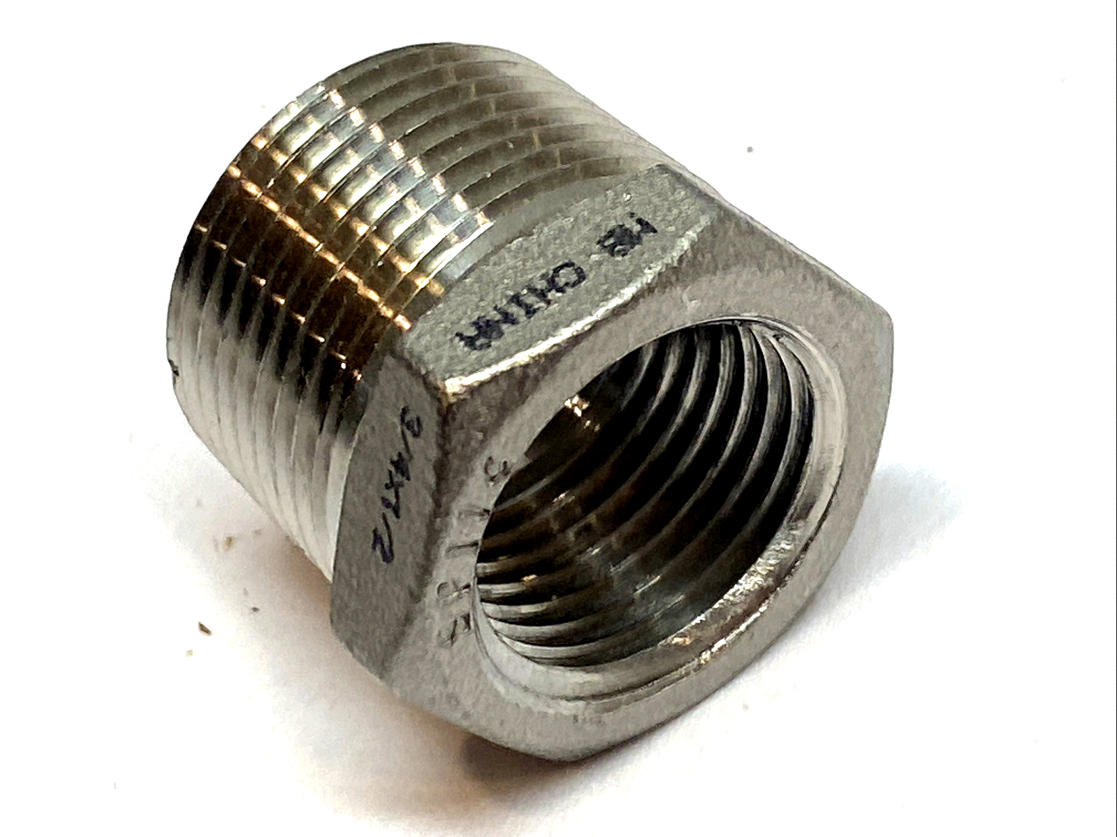 NPT Hex Reducing Bushing 3/4"x1/2" 304 Stainless Steel LOT OF 5 - Maverick Industrial Sales