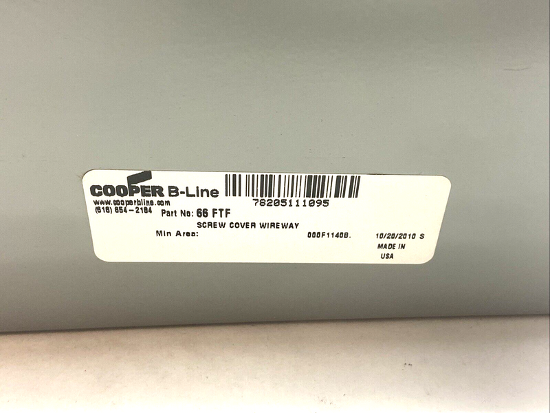 Cooper B-Line 66 FTF Screw Cover Wireway - Maverick Industrial Sales