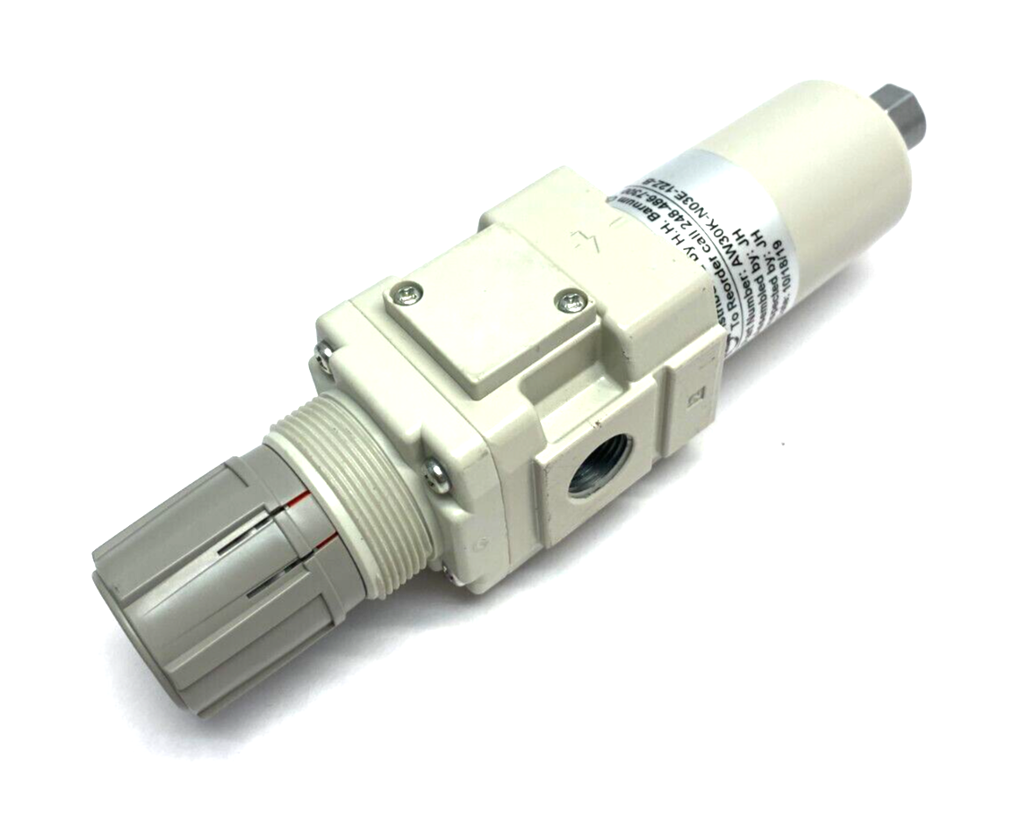 SMC AW30K-N03E-12Z-B Modular Filter Regulator Embedded Gauge 7~125psi 3/8" NPT - Maverick Industrial Sales