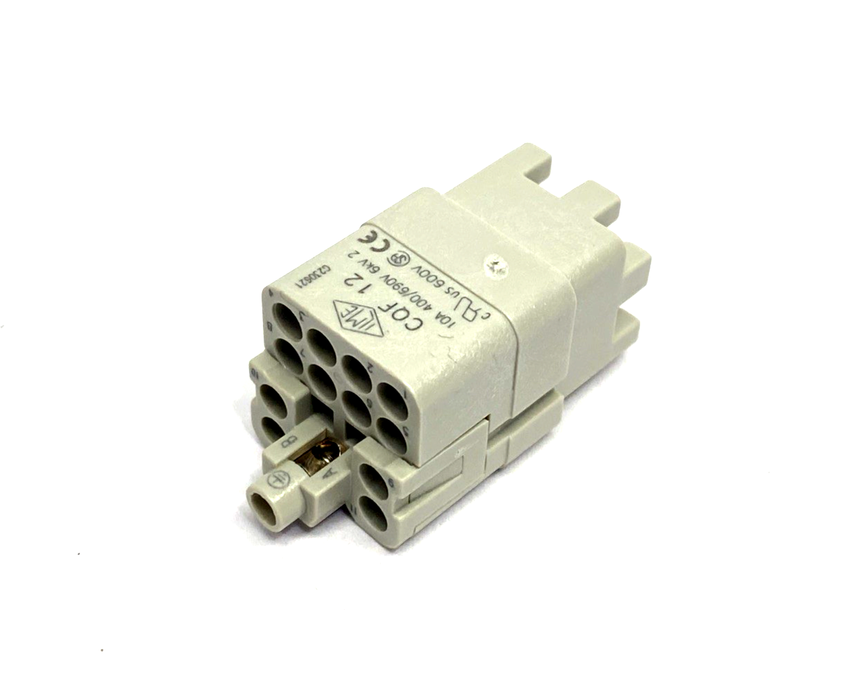 CQF 12,CQF-12 | ILME CQF 12 Female Crimp Connector Insert 12-Pole + PE 10A LOT OF 6 - New - Maverick Industrial Sales